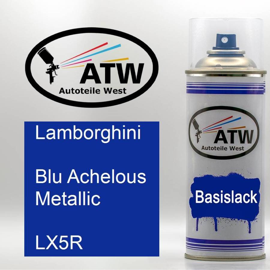 Lamborghini, Blu Achelous Metallic, LX5R: 400ml Sprühdose, von ATW Autoteile West.